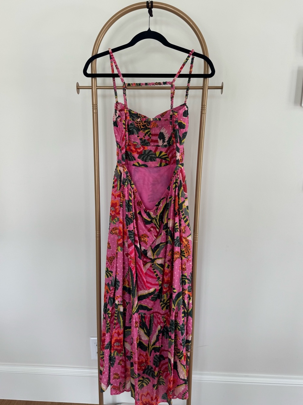 NWT FARM Rio Leopard Forrest Pink Midi Dress Size M - Picture 4 of 11
